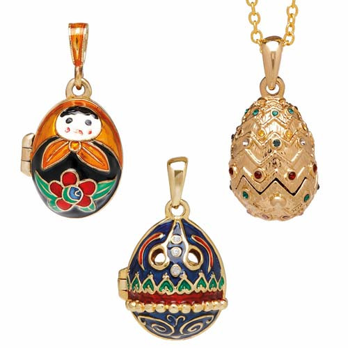 Les 3 pendentifs œufs surprises