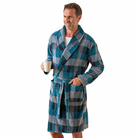 Robe de chambre polaire clan, Tour de poitrine : L (104/108), Couleur : Vert, par l’Homme Moderne.