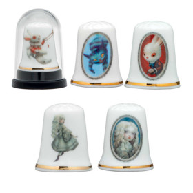 Le lot de 5 dés Alice au pays des merveilles, par l’Homme Moderne.