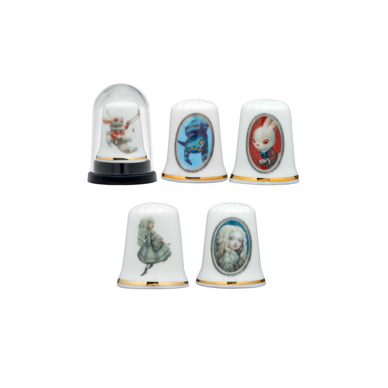 Le lot de 5 dés Alice au pays des merveilles