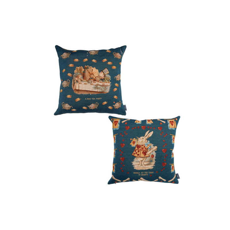 Les deux housses de coussin Alice au pays des merveilles