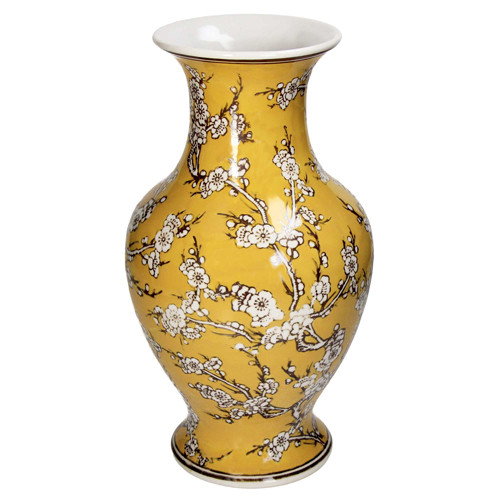 Le vase ocre fleuri