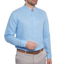 Chemise lin col officier