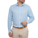 Chemise lin col officier