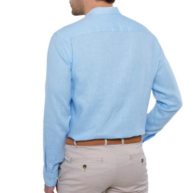 Chemise lin col officier