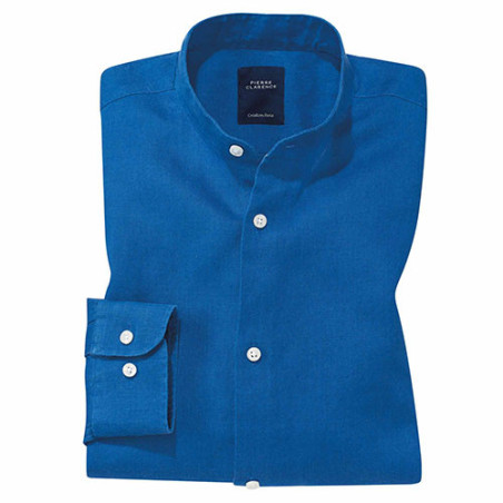 Chemise lin col officier