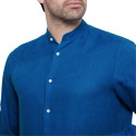 Chemise lin col officier