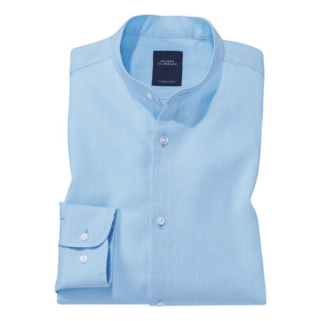 Chemise lin col officier
