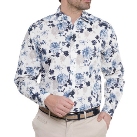 Chemise imprimée coton & lin