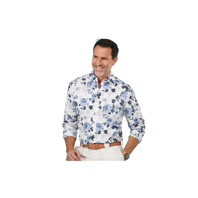 Chemise imprimée coton & lin