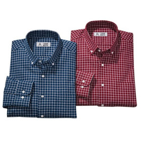 Chemises carreaux flanelle - les 2, Encolure : M (39/40), Couleur : Bordeaux/Marine, par l’Homme Moderne.