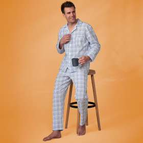 Pyjama carreaux seersucker
