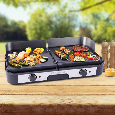 Plancha-gril 2 zones + sonde de cuisson OFFERTE