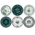 Le lot de 6 assiettes dépareillées vertes
