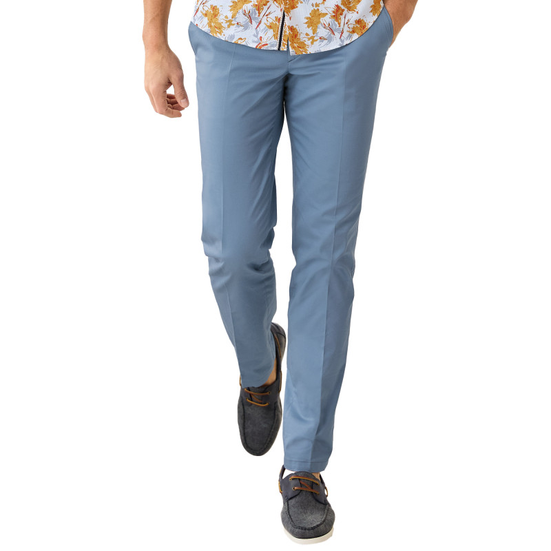 Pantalon coton azur