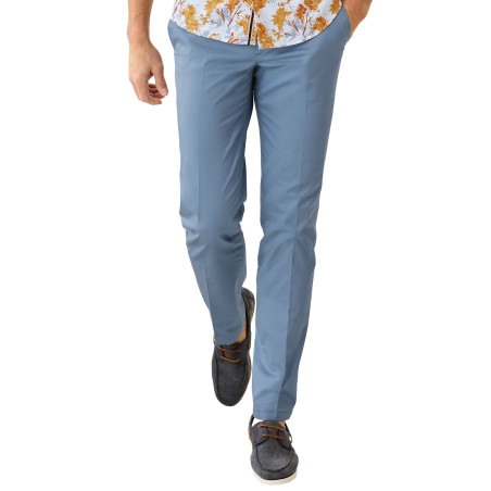 Pantalon coton azur