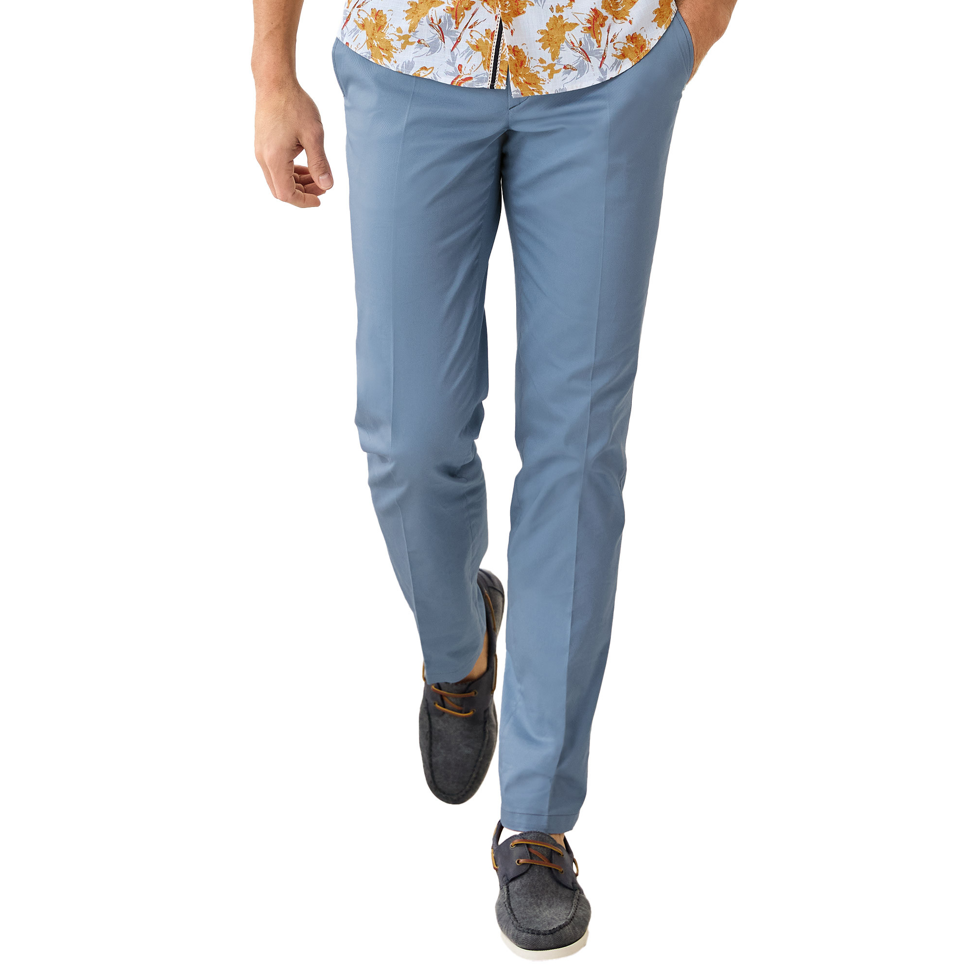 Pantalon coton azur