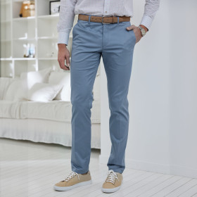 Pantalon coton azur