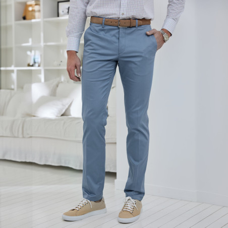 Pantalon coton azur