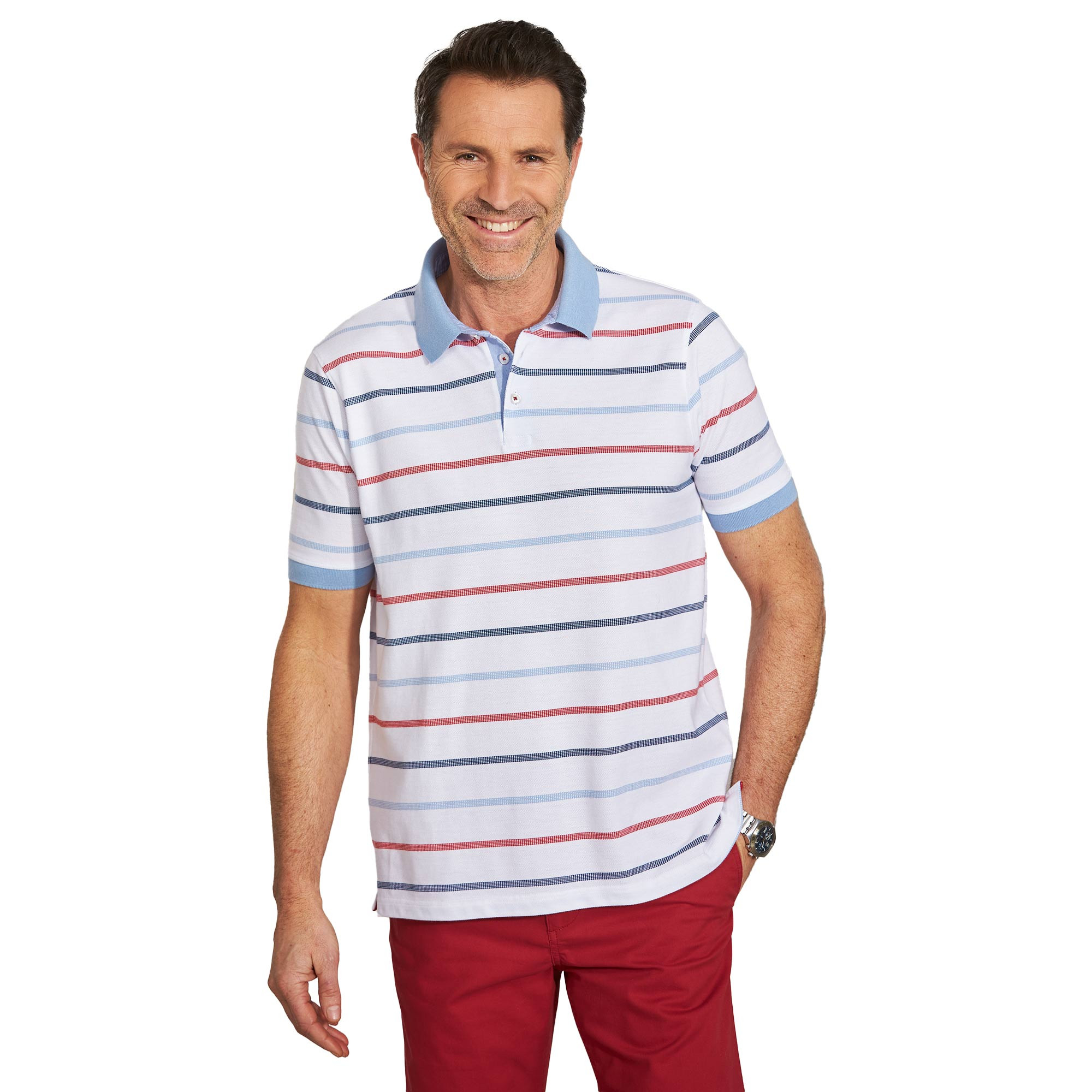 Polo piqué tricolore