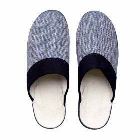 Mules chevrons bleu