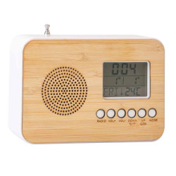 Radio-réveil bambou