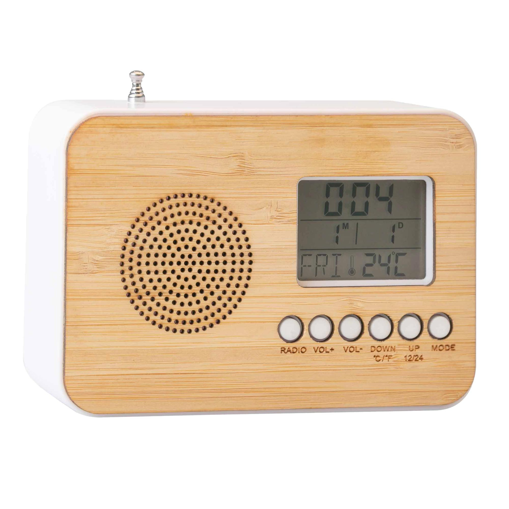 Radio-réveil bambou