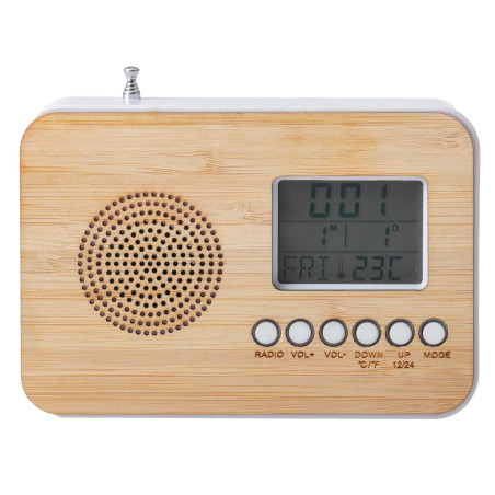 Radio-réveil bambou