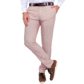 Pantalon lin, Taille : 42, Couleur : Rose, par l’Homme Moderne.