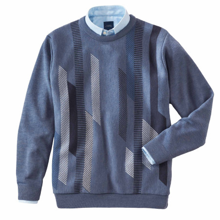 Pull jacquard amincissant