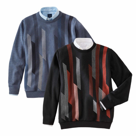 Pull jacquard amincissant - les 2