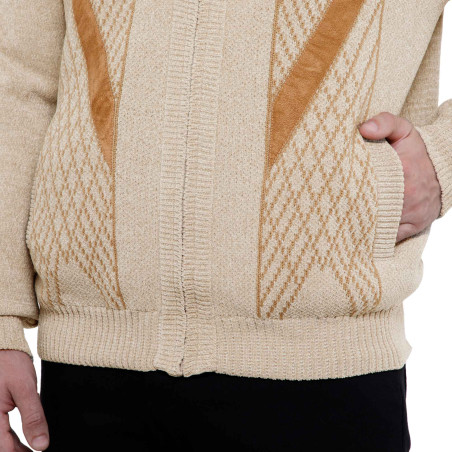 Gilet jacquard velours