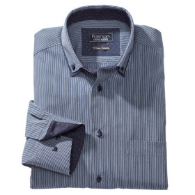 Chemise Blue Moon Rayures, Encolure : M (39/40), Couleur : Bleu denim, par l’Homme Moderne.
