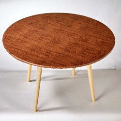 Toile cirée "bois" ronde