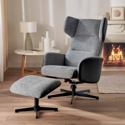 Fauteuil lounge avec repose-pieds