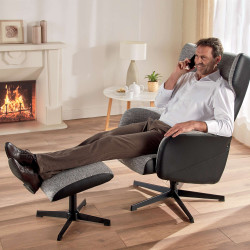 Fauteuil lounge avec repose-pieds