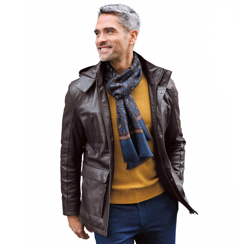 Parka cuir multipoche Pierre Clarence