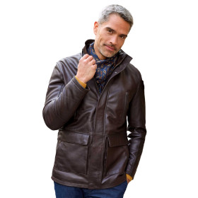 Parka cuir multipoche Pierre Clarence (2)