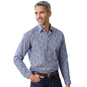 Chemise cachemire-blue, Encolure : 37/38, Couleur : Bleu, par l’Homme Moderne.