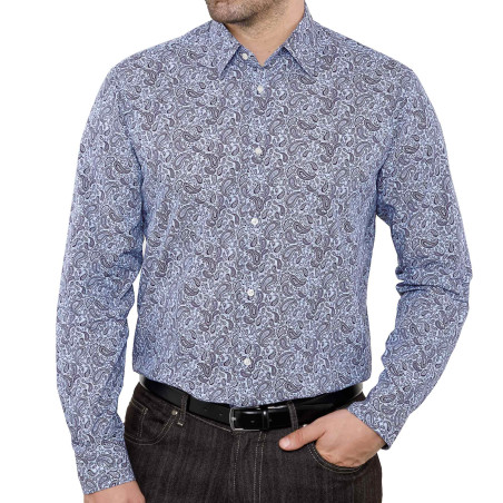 Chemise cachemire-blue