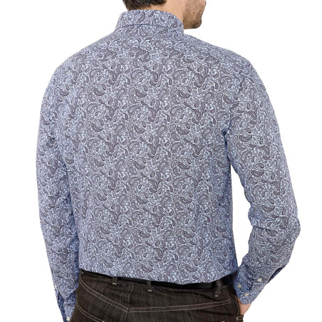 Chemise cachemire-blue