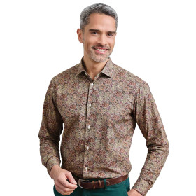 Chemise imprimé cachemire Pierre Clarence, Encolure : 37/38, Couleur : Marron, par l’Homme Moderne.