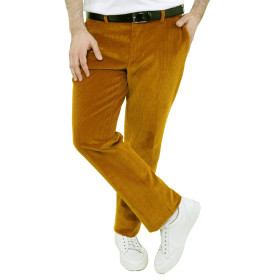 Pantalon milleraies velcorex, Taille : 44, Couleur : Miel, par l’Homme Moderne.