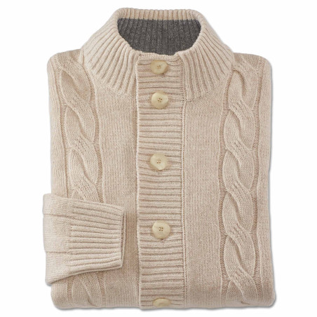 Gilet torsades boutonné