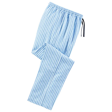 Pantalon détente coton rayé