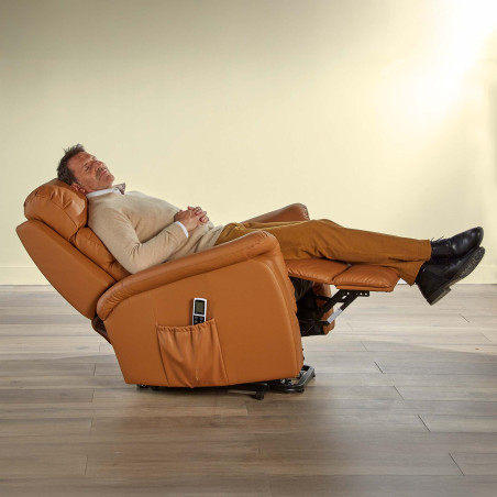 Fauteuil releveur massant/chauffant cuir