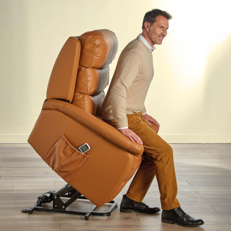 Fauteuil releveur massant/chauffant cuir