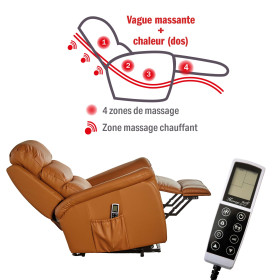 Fauteuil releveur massant/chauffant cuir (5)