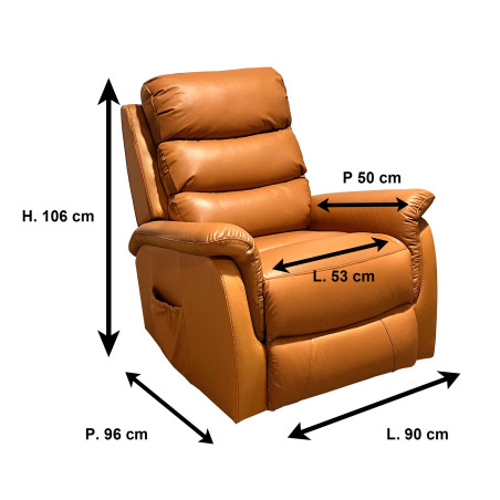 Fauteuil releveur massant/chauffant cuir