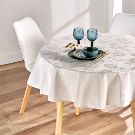 Nappe antitache Florilège Ronde (Ø 140 cm), par l’Homme Moderne.